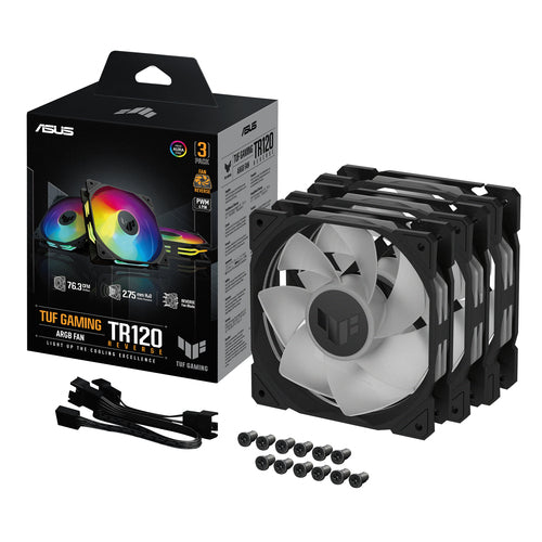 ASUS TUF GAMING TR120 ARGB – kabinetblæser – Sort – Reverse – 3-pak