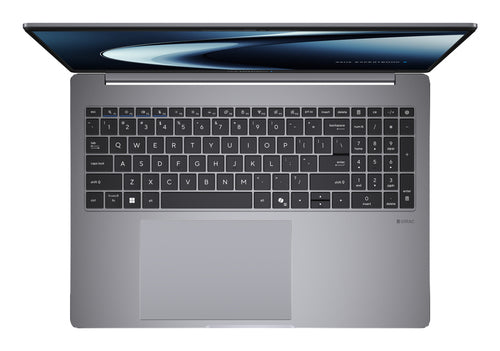 ASUS ExpertBook P5 G1 P5606CCA-MB0080 – taster og arbejdsflade set ovenfra (vinkel 2); tastaturlayout illustrativt