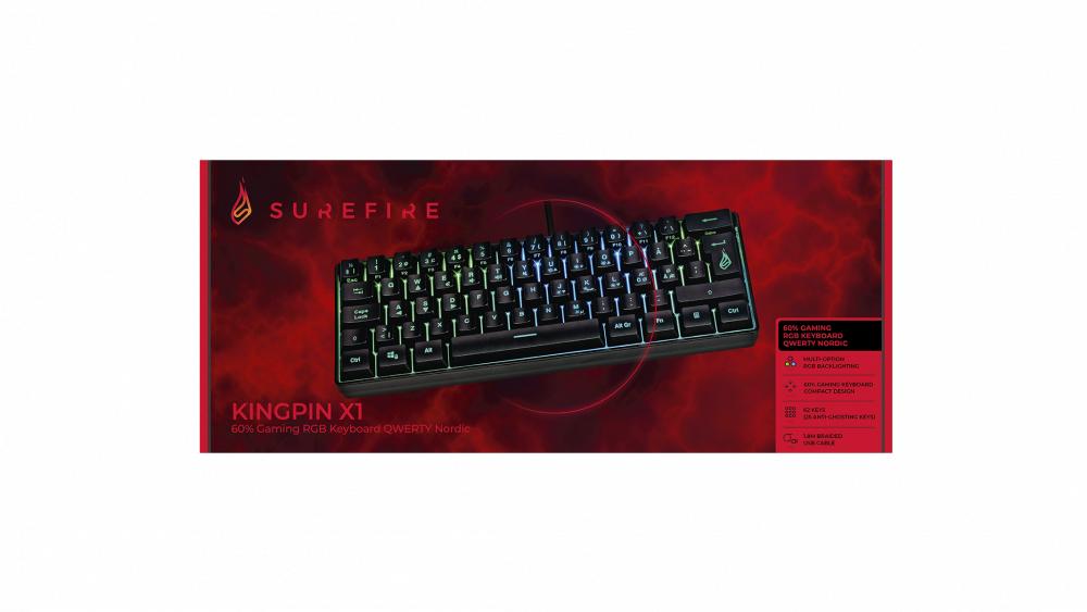 SUREFIRE - KingPin X1 60% Gaming RGB-tangentbord QWERTY