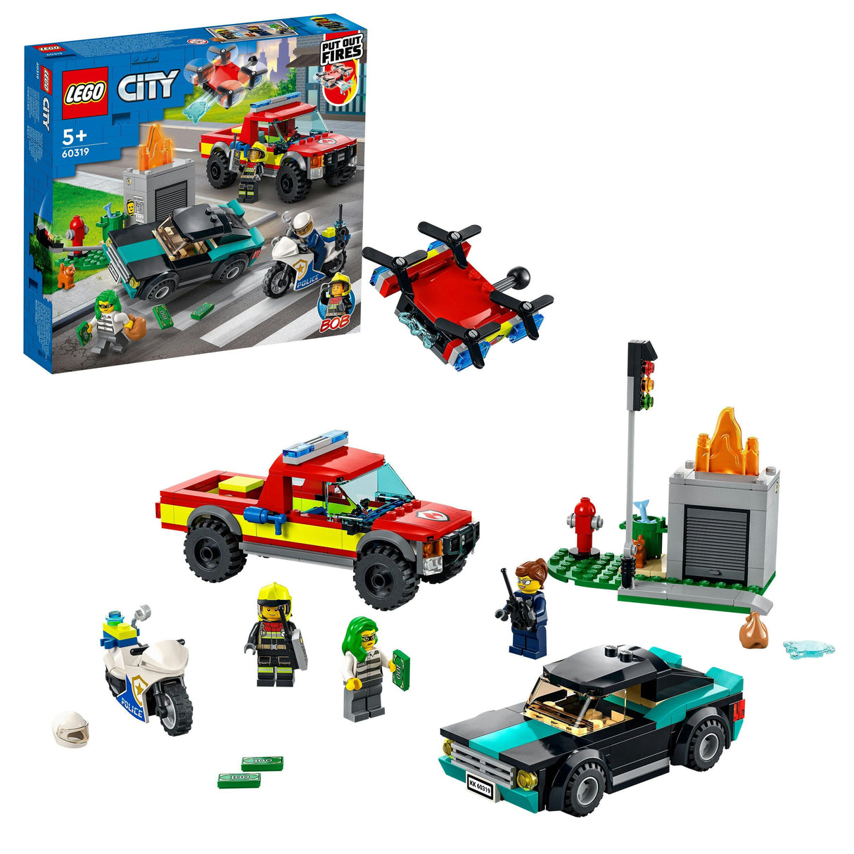 LEGO City Brandräddning & Polisen Jagar 60319