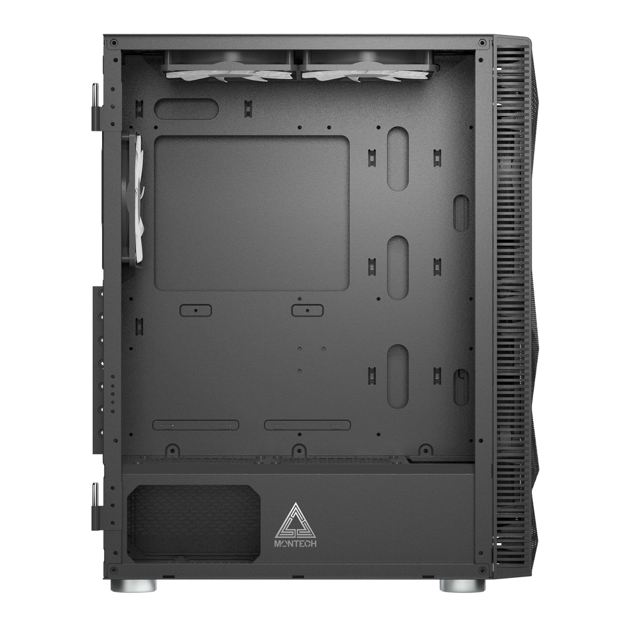 Montech X3 Mesh Black - 3x 140 mm statiska RGB-fläktar + 3x 120 mm statiska RGB-fläktar, sidosvängbart härdat glas