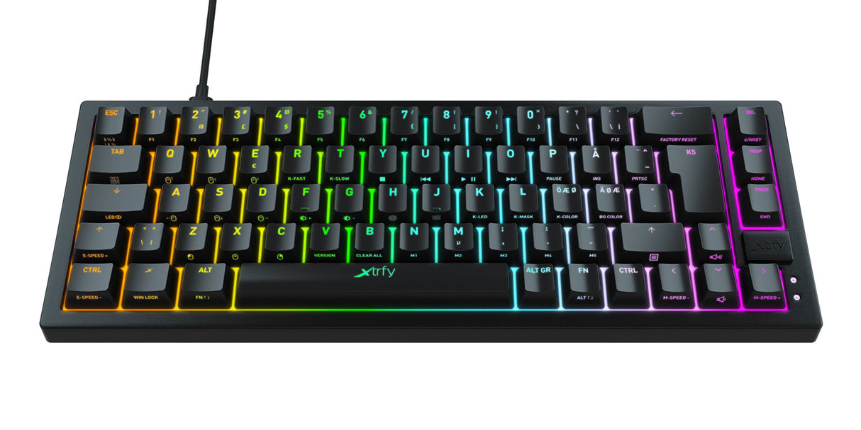 Xtrfy K5 RGB, Kompakt 65 % Svart