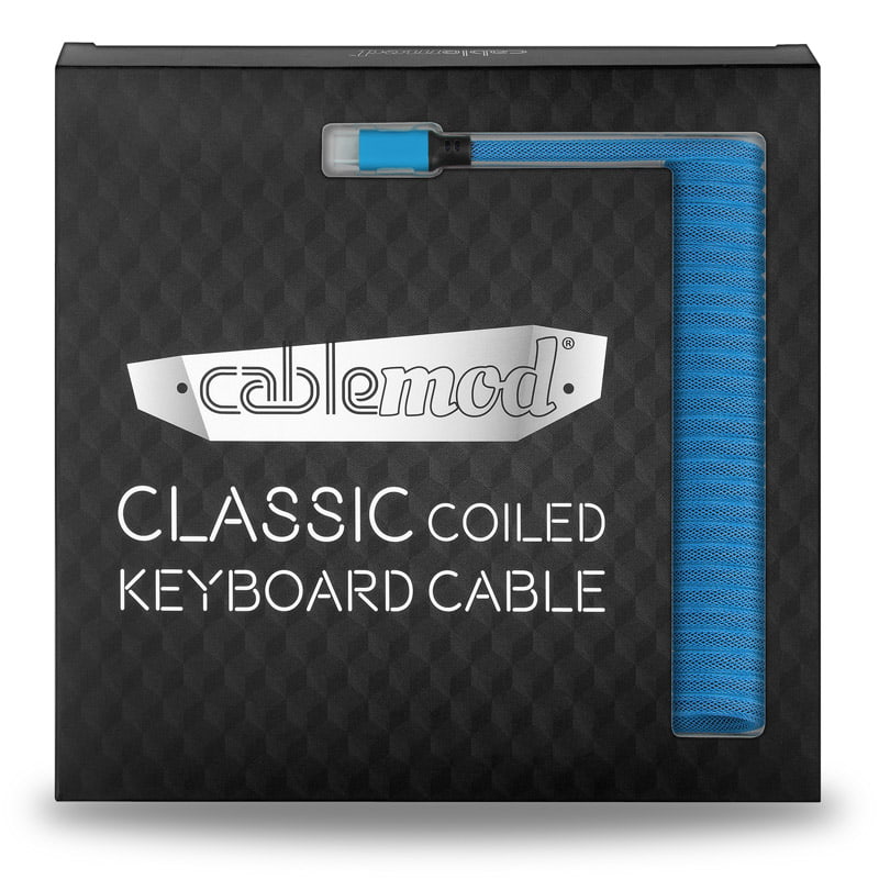 CableMod Classic Coiled Keyboard Kabel USB A Till USB Type-C, Spectrum Blue - 150 Cm