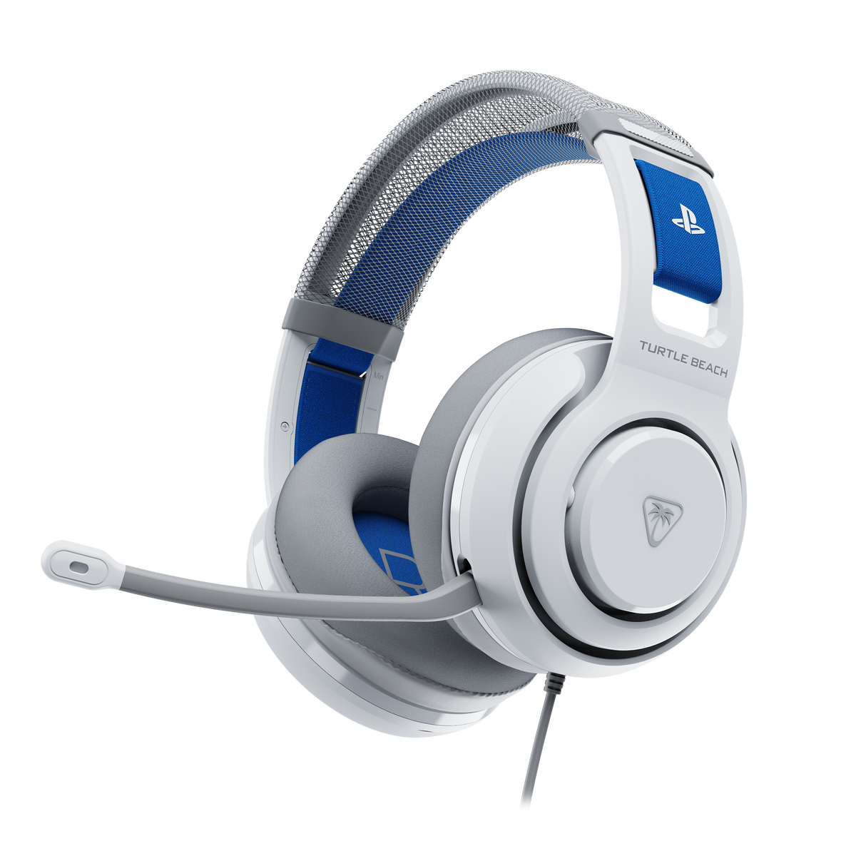 Turtle Beach Atlas 200 – PlayStation-headset – Hvid – hvidt PlayStation-headset skråt forfra