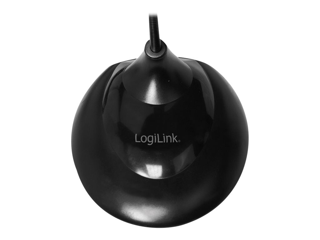 LogiLink multimediamikrofonstativfot och flexibel halsmikrofonkabel - 58dB rundstrålande svart