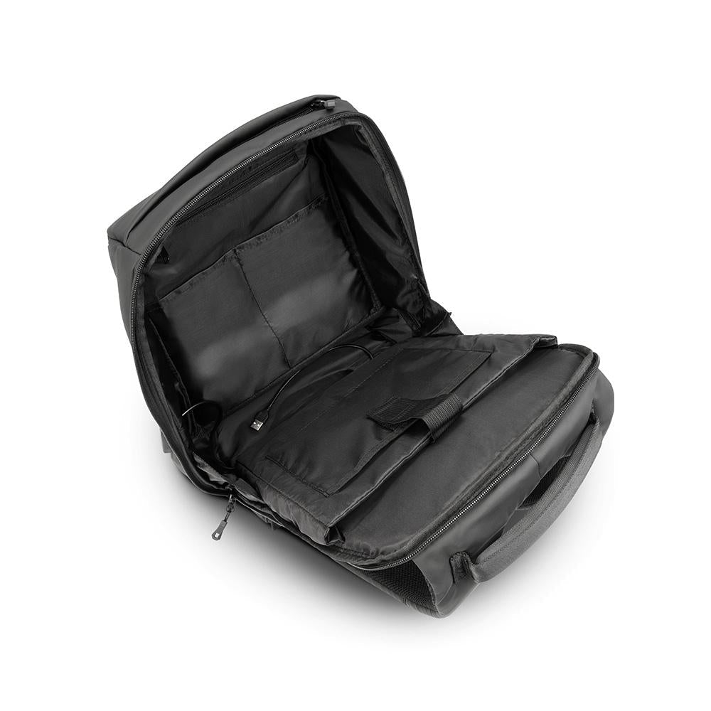Sharkoon Backpack Black 16L Water-Repellent 600D Polyester USB Charging 7-Compartment Laptop Backpack Sharkoon