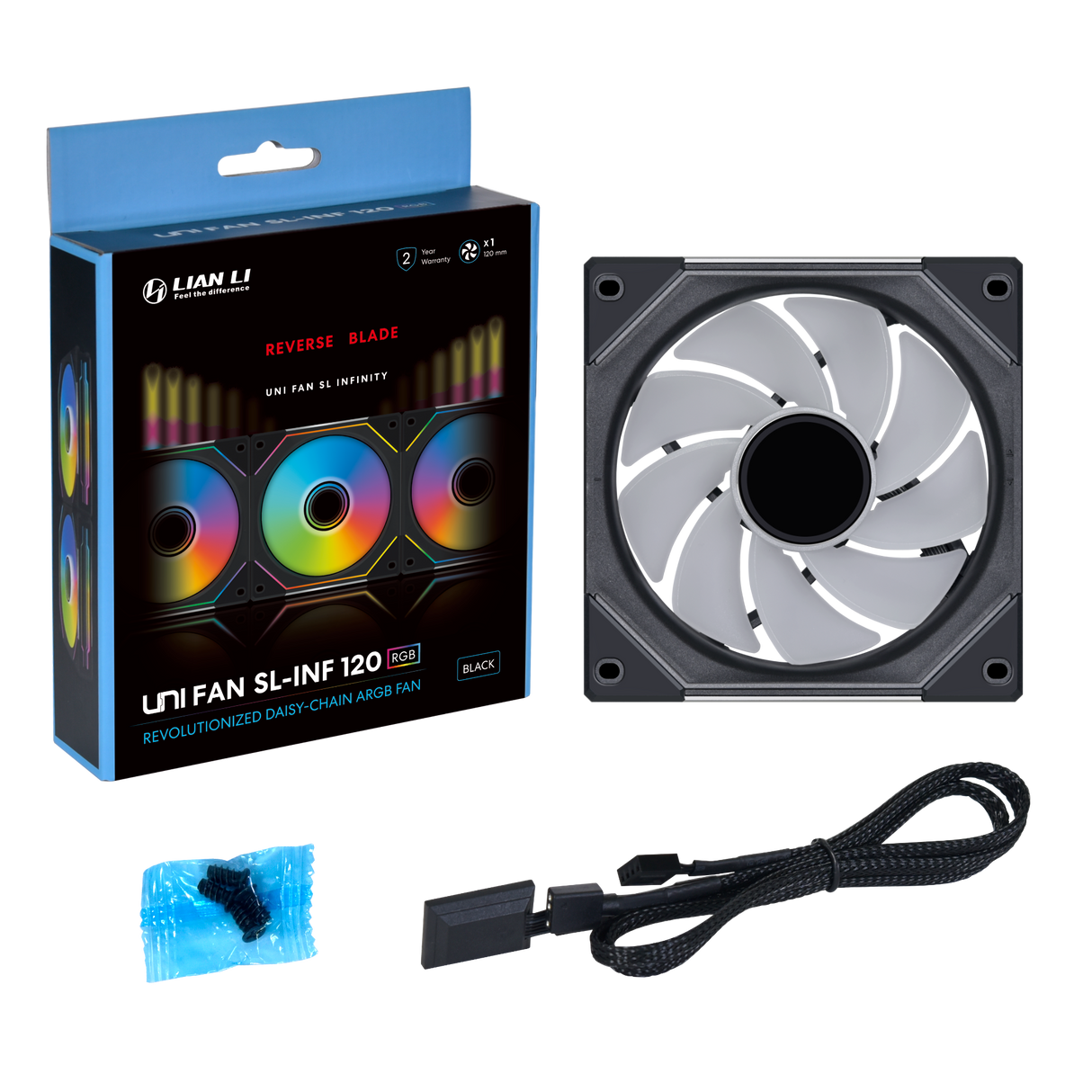 Lian li UNI FAN SL INF Fläkt Svart - 120mm infinity RGB, PWM