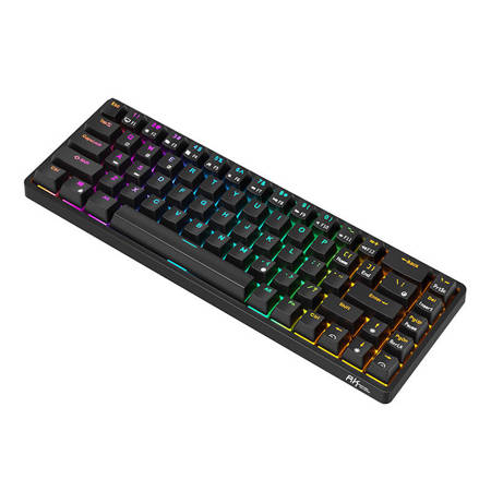 Trådlöst Mekaniskt Tangentbord Royal Kludge RK837 RGB, Brun Switch (svart)