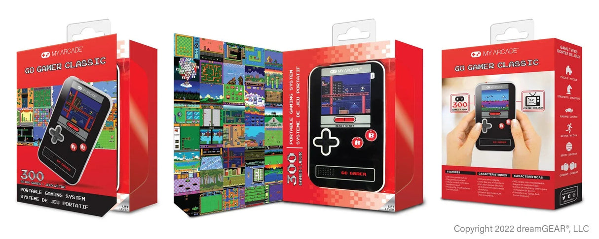 MIN ARCADE, GO GAMER CLASSIC (300 SPEL I 1), SVART, GRÅ, RÖD