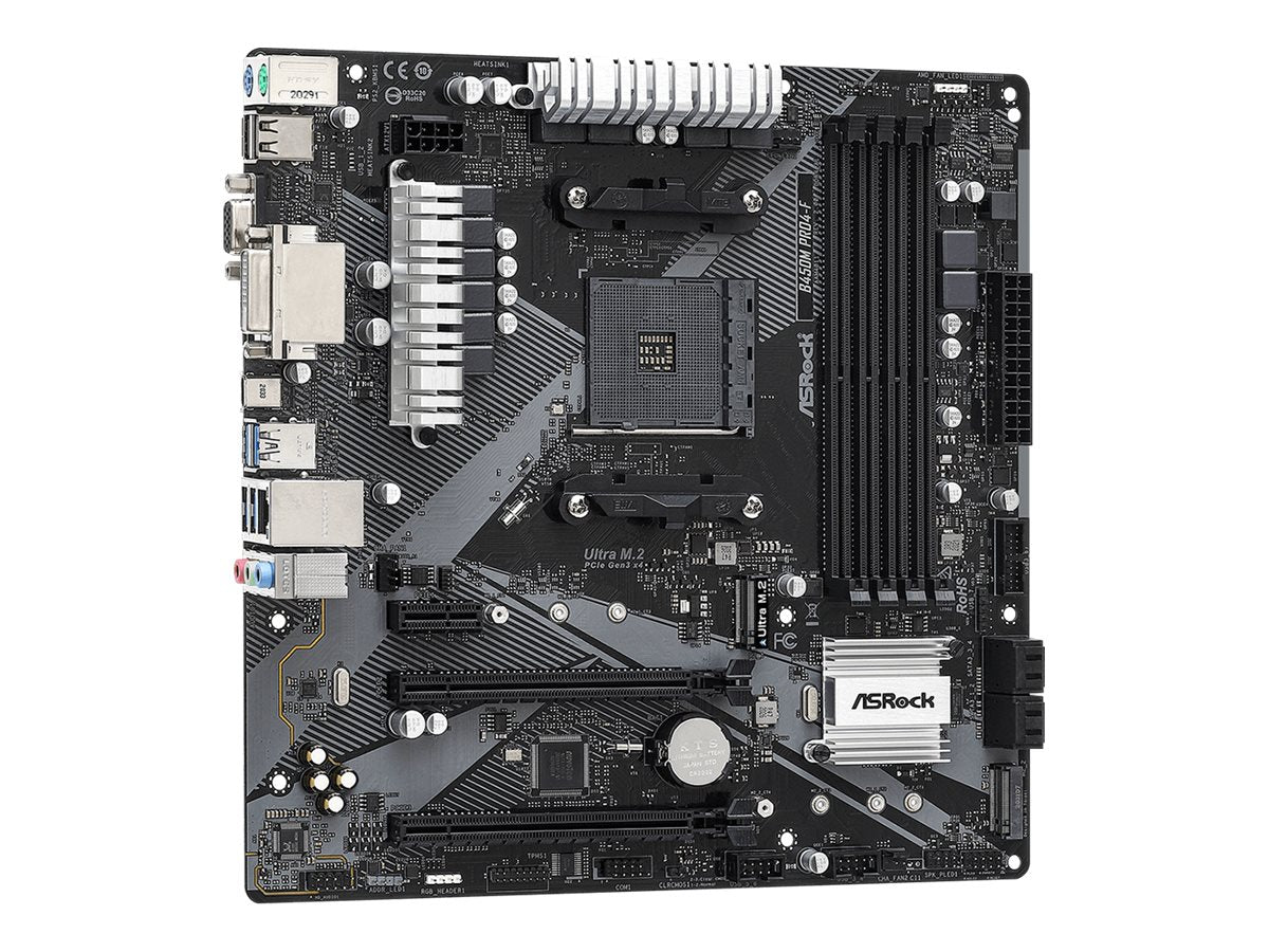 ASRock B450M Pro4-F R2.0 Micro-ATX AM4 AMD B450