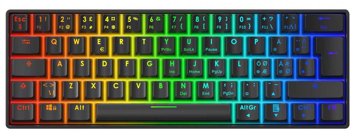 DK470 60% Mechanical Keyboard, Lubed Hot-Swap KTT Switches deltaco_gaming