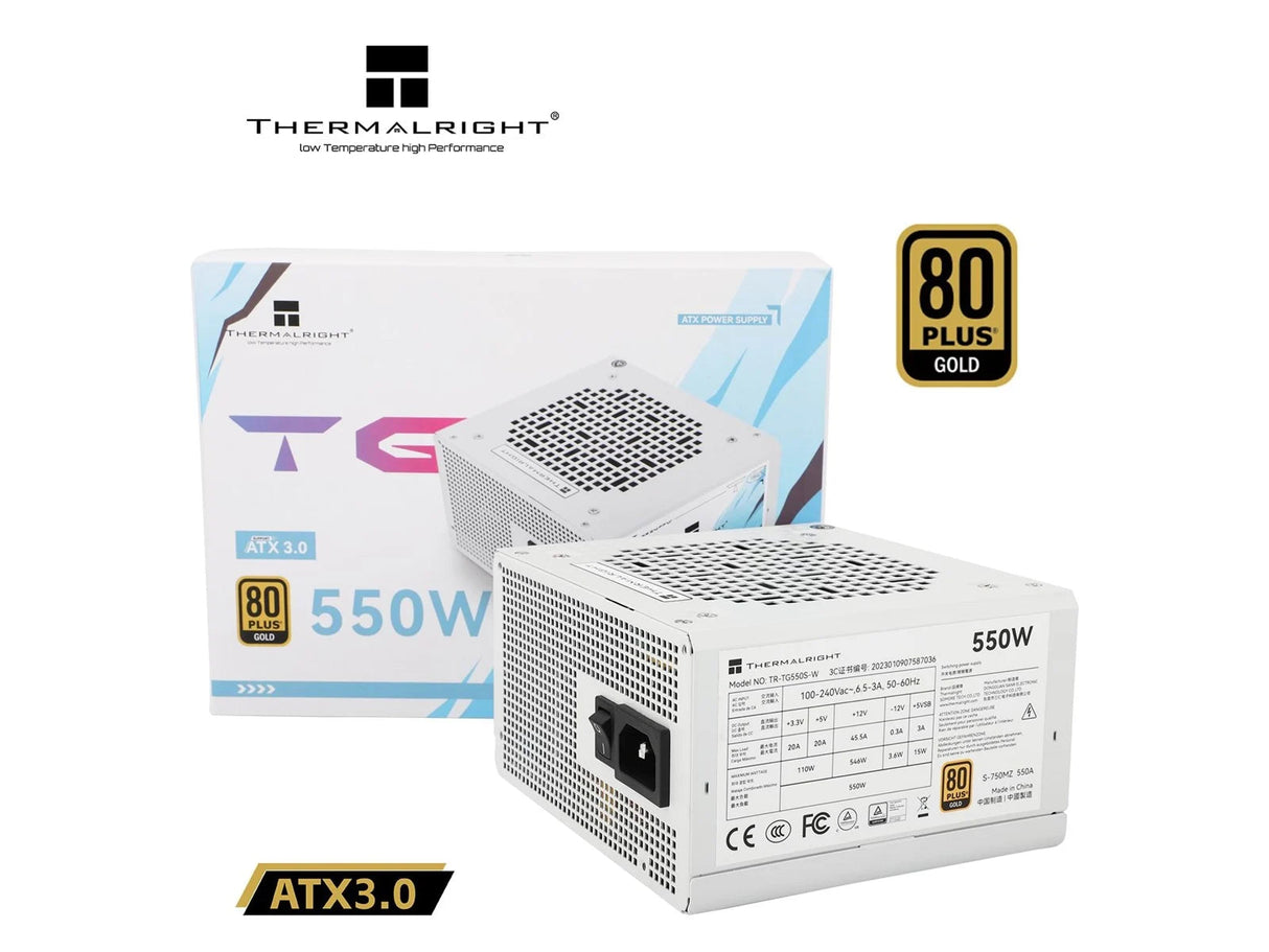 Thermalright TR-TG 550S-W Vit - PSU, 80+ Guld, 550W, Icke-modulär