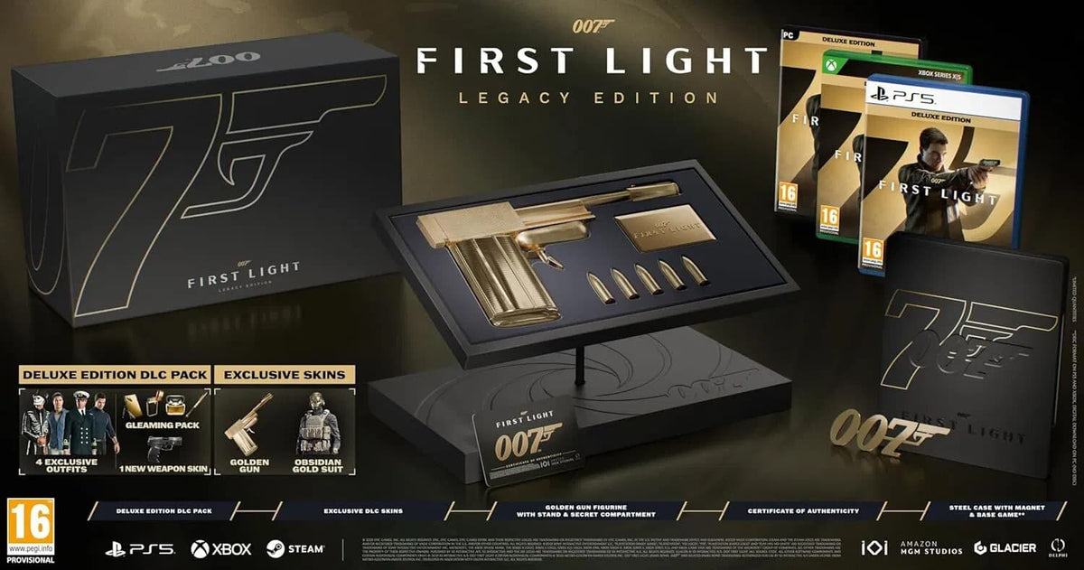 007 First Light – Legacy Edition – Xbox Series X – samlerpakkens indhold