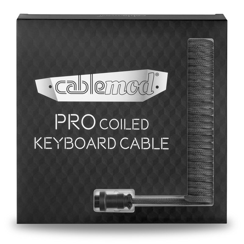 CableMod Pro Coiled Keyboard Kabel USB-C Till USB Typ A, Kolgrå - 150 Cm