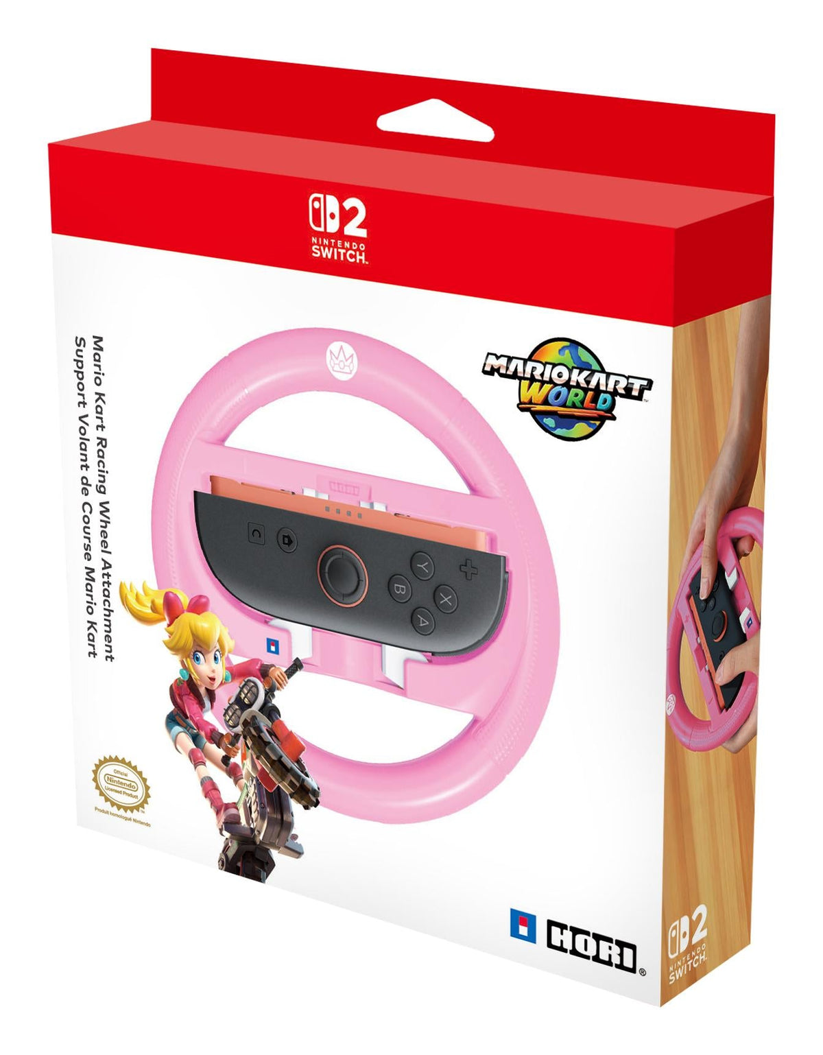 HORI - Racing Wheel Attachment Set for Switch 2 - Peach - Large HORI
