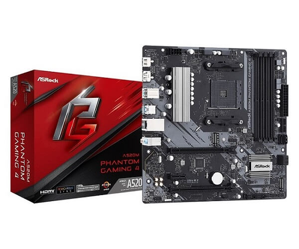 ASRock A520M Phantom Gaming 4 - MATX - A520 - AM4 - Moderkort