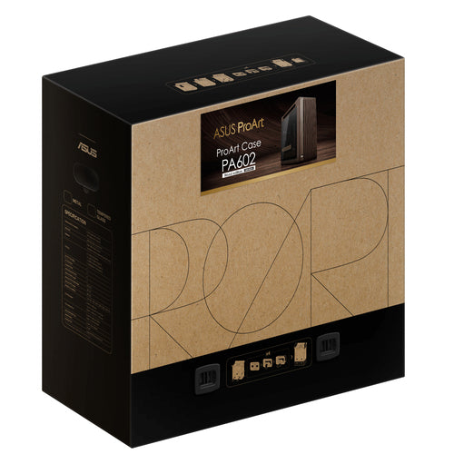 ASUS ProArt PA602 Wood Edition Retro Brown - Tempered Glass Panel – produkt og emballage