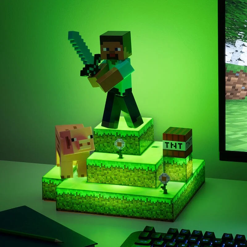 Minecraft Steve Diamond Lampa - 30cm