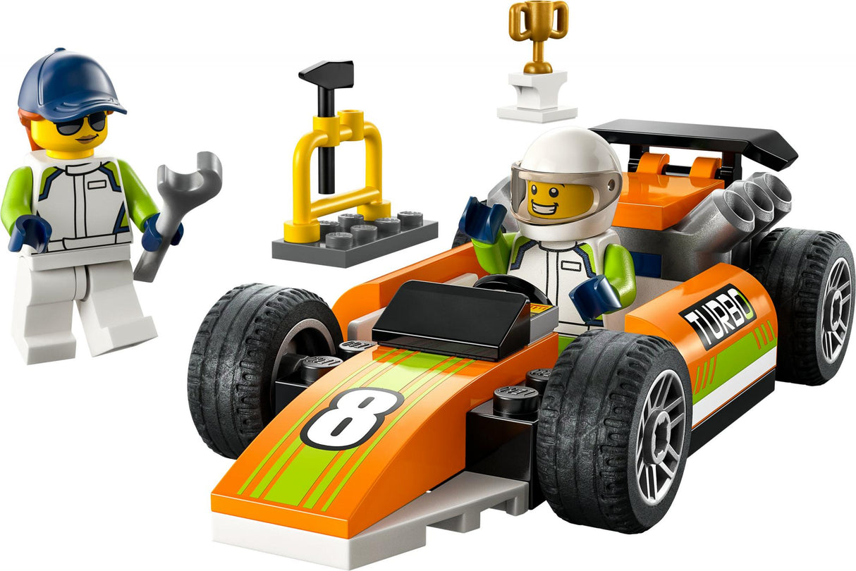 LEGO 60322 City Race Car Construction Toy (Formula 1 Car for Kids 4+ Race Car Toy with Mechanic and Driver Minifigures) LEGO
