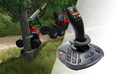 Thrustmaster T128-P SimTask Farming Pack – PS5 og PC – FarmStick i brug vist som eksempel