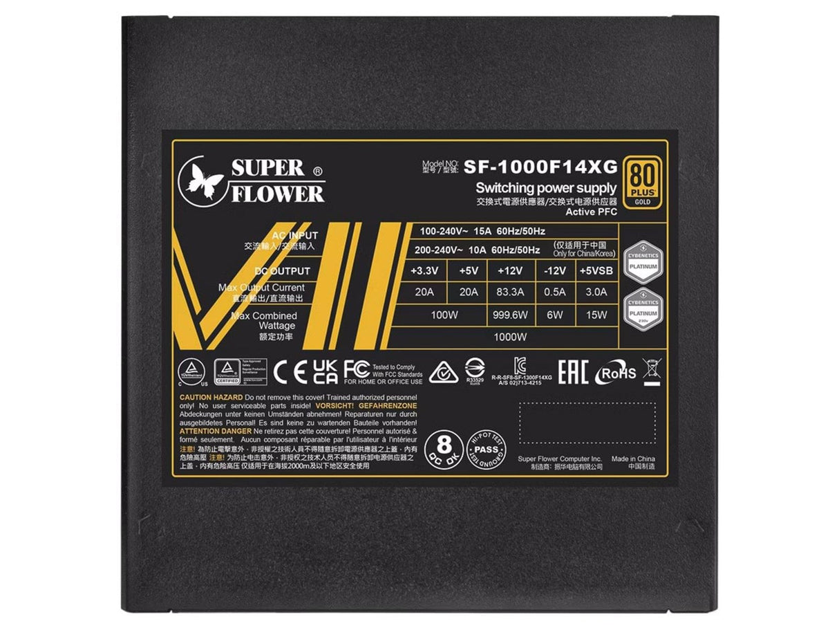 Super Flower Leadex VII XG 80 PLUS Guld, ATX 3.0, PCIe 5.0 - 1000 Watt