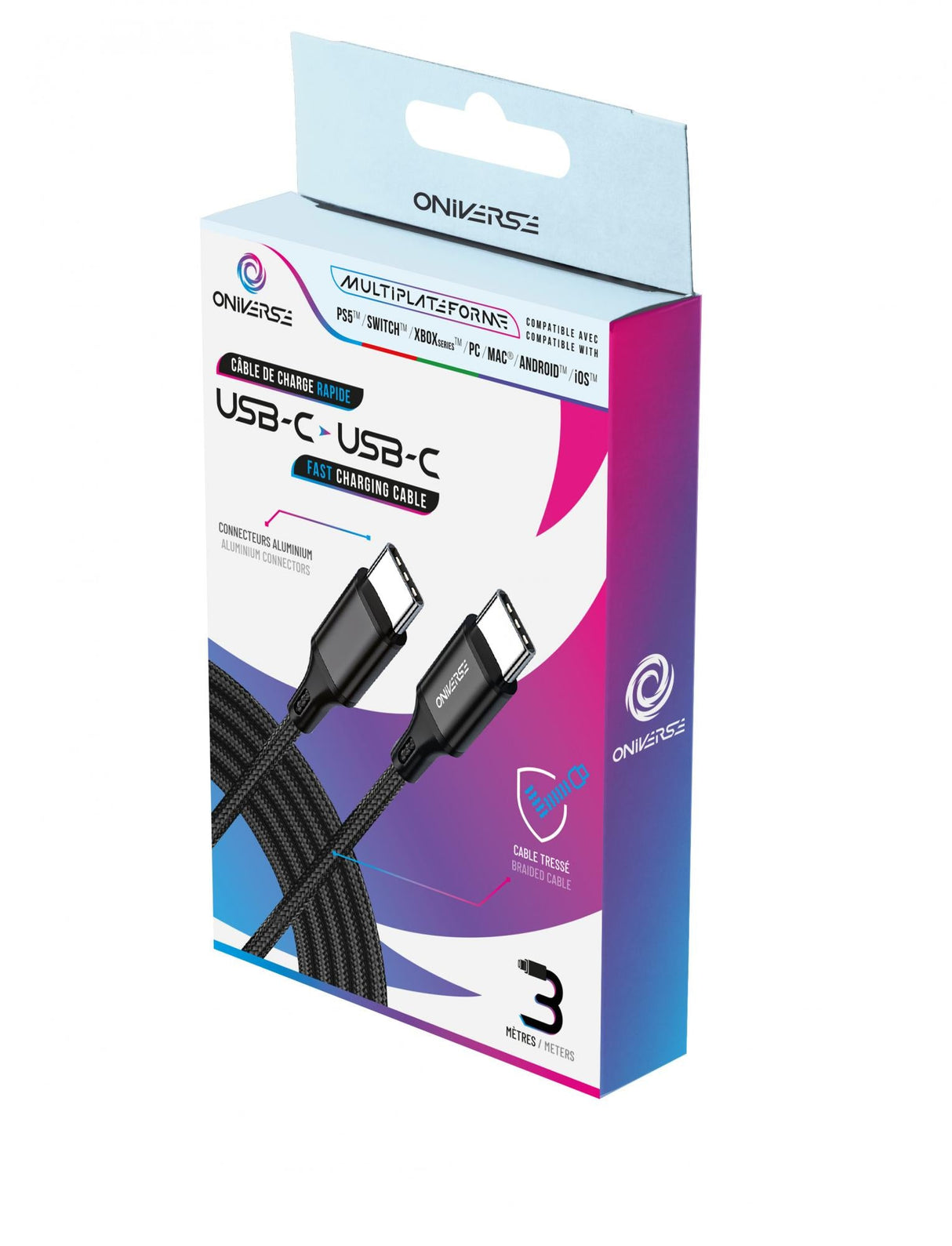 Oniverse Usb-C To Usb-C Charging Cable, 3 M - Black ONIVERSE