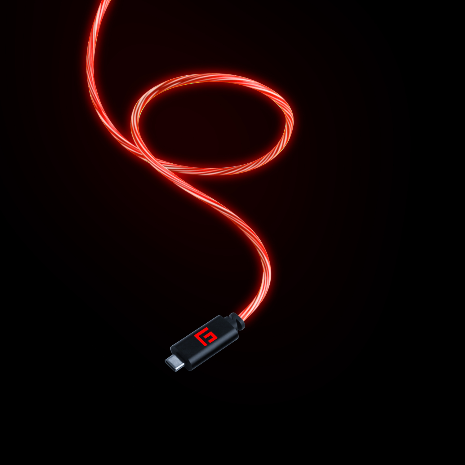 FLYTANDE GRIP 3M USB-C/USB-C-KABEL MED LED-LJUS - RÖTT