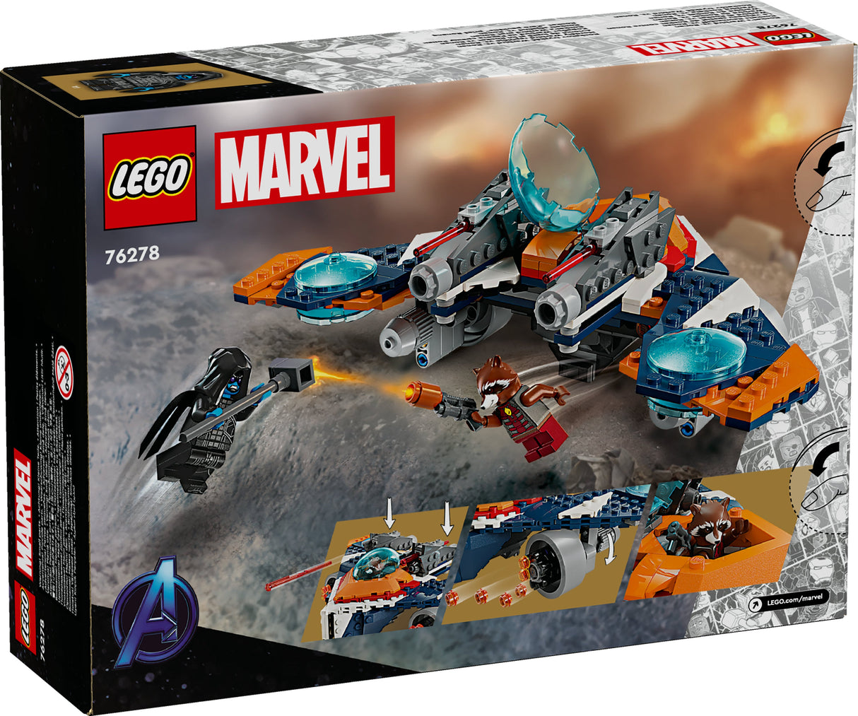 LEGO 76278 Marvel Super Heroes Rockets Spaceship Vs. Ronan, Byggleksak