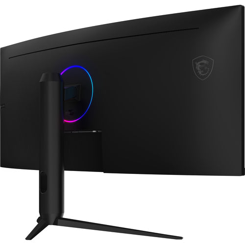 MSI MAG 342CQR E2 – 34″ gamingskærm, 3440 × 1440, 180 Hz – bagside set skråt