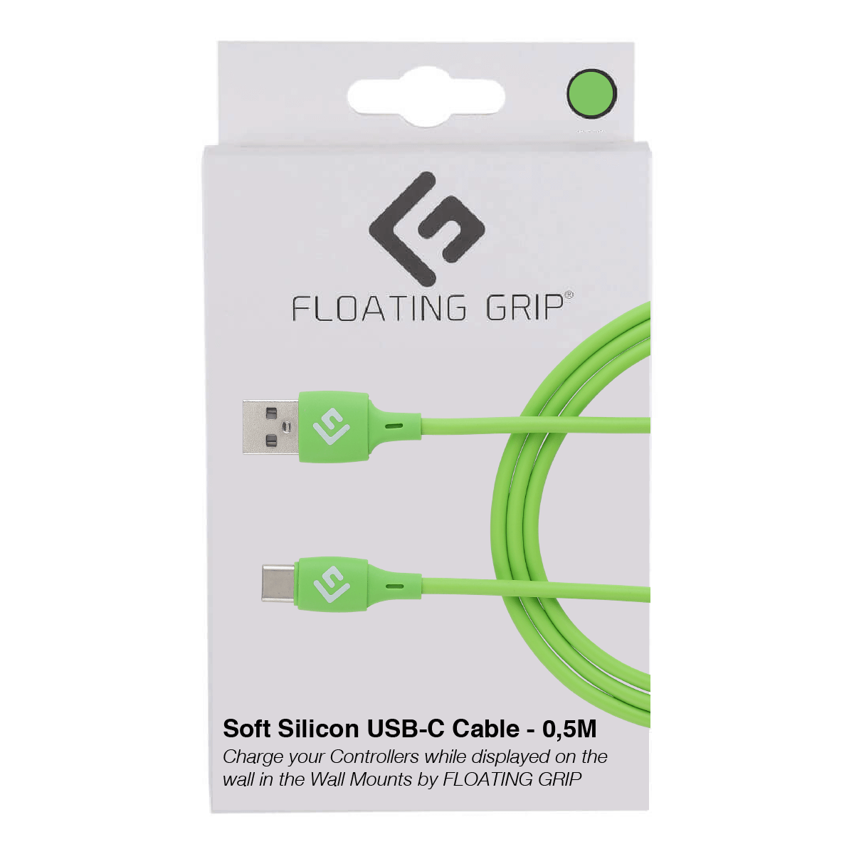 Flytande Grepp 0,5 M Silikon USB-C-kabel (grön)