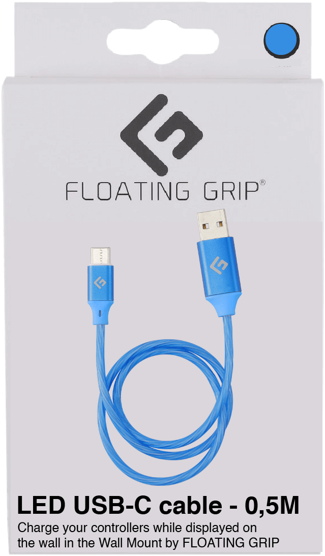 Flytande Grepp 0,5 M LED USB-C-kabel (blå)