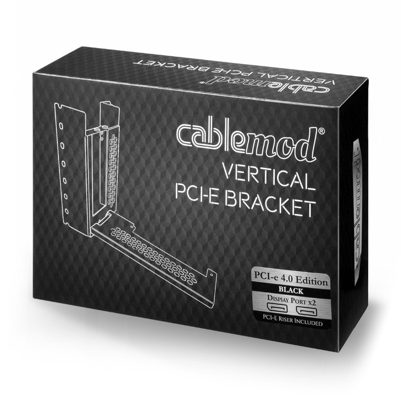 CableMod Vertical PCI-e Bracket PCI-e 4.0 Edition, 2x DisplayPort - svart
