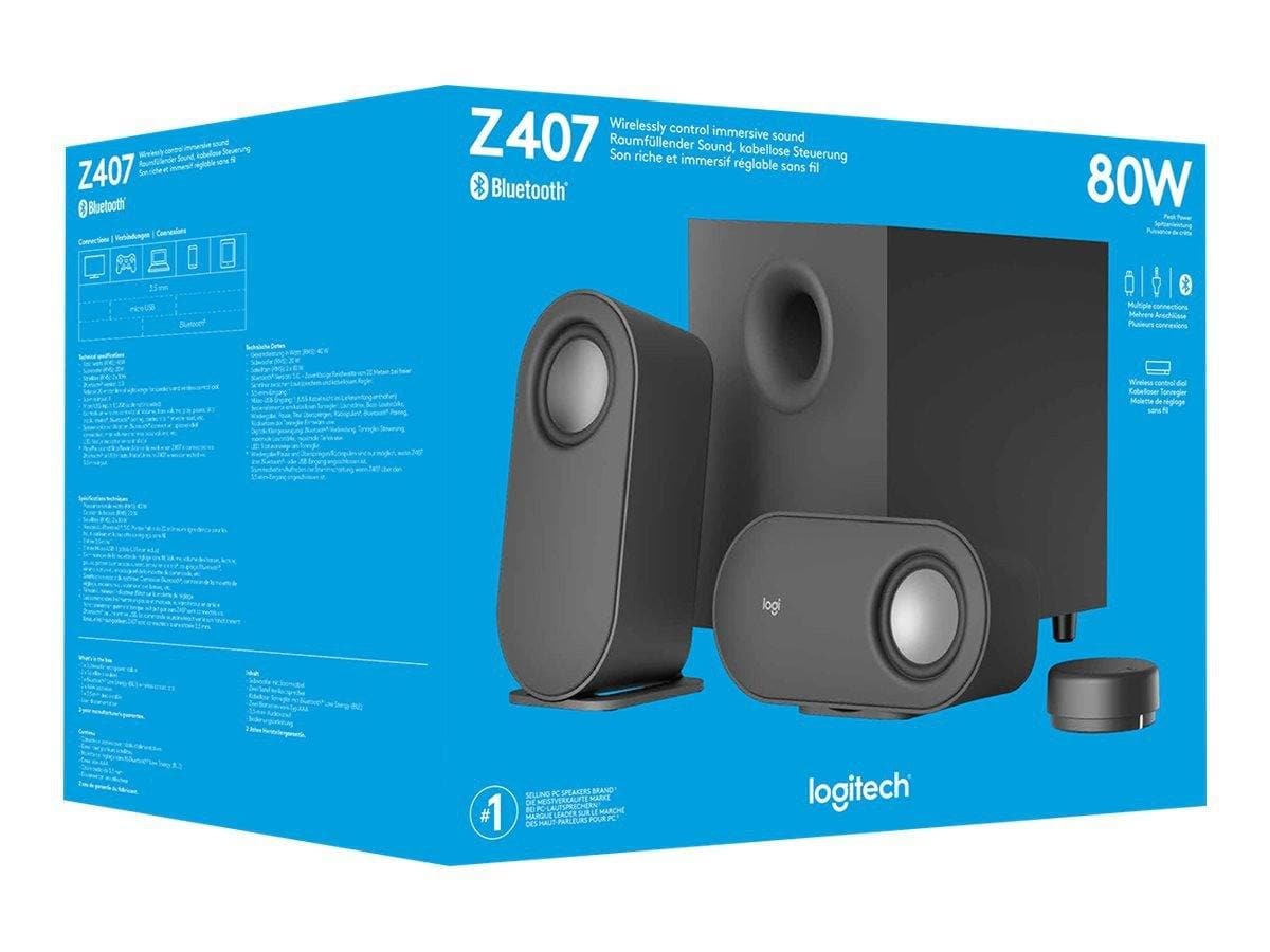 Logitech - Z407 Datorhögtalare Med Subwoofer Och Bluetooth-anslutning - Grafit