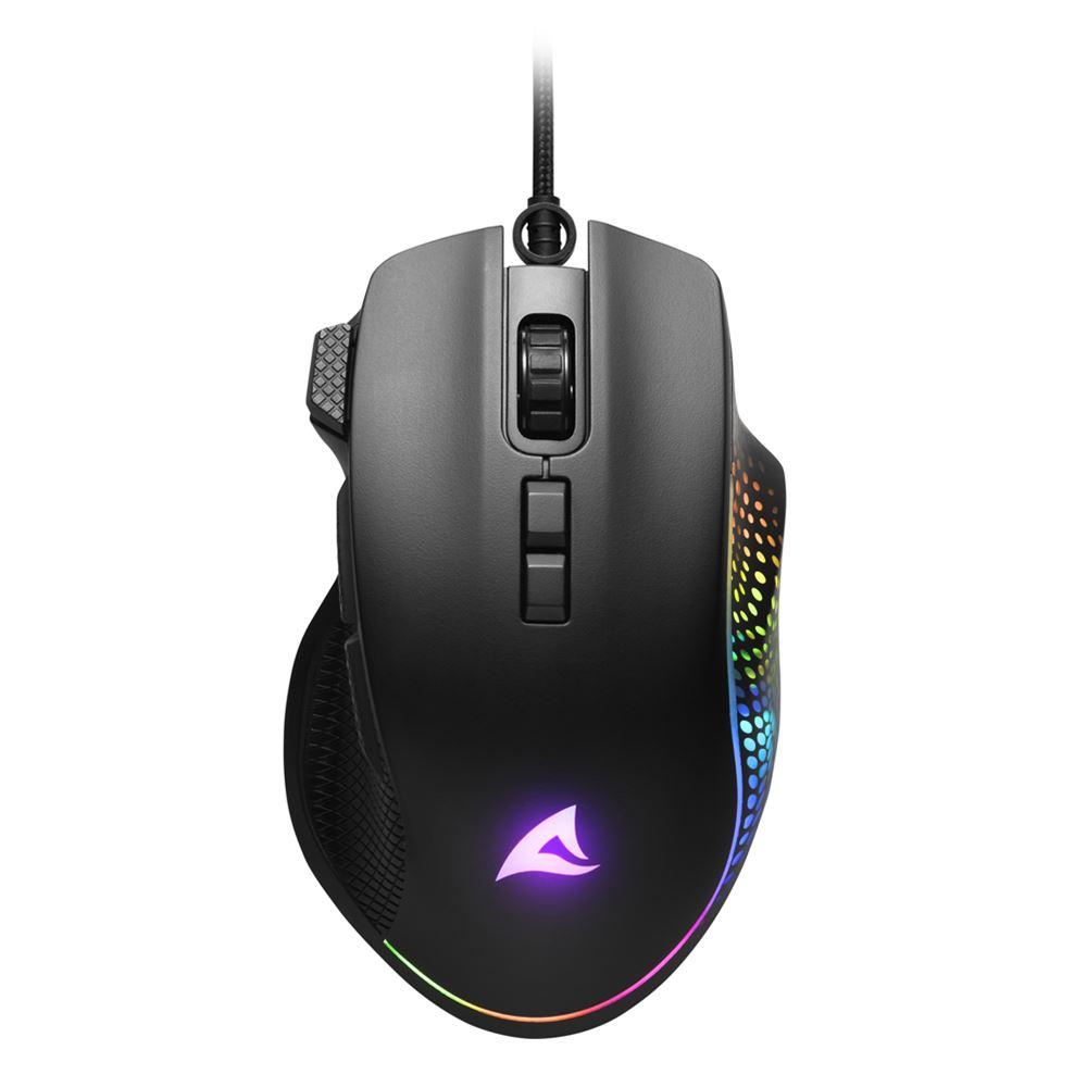 Sharkoon SHARK Force 3 Black 12800 DPI A825 RGB 1000Hz 8-Button Rapid Fire Gaming Mouse Sharkoon