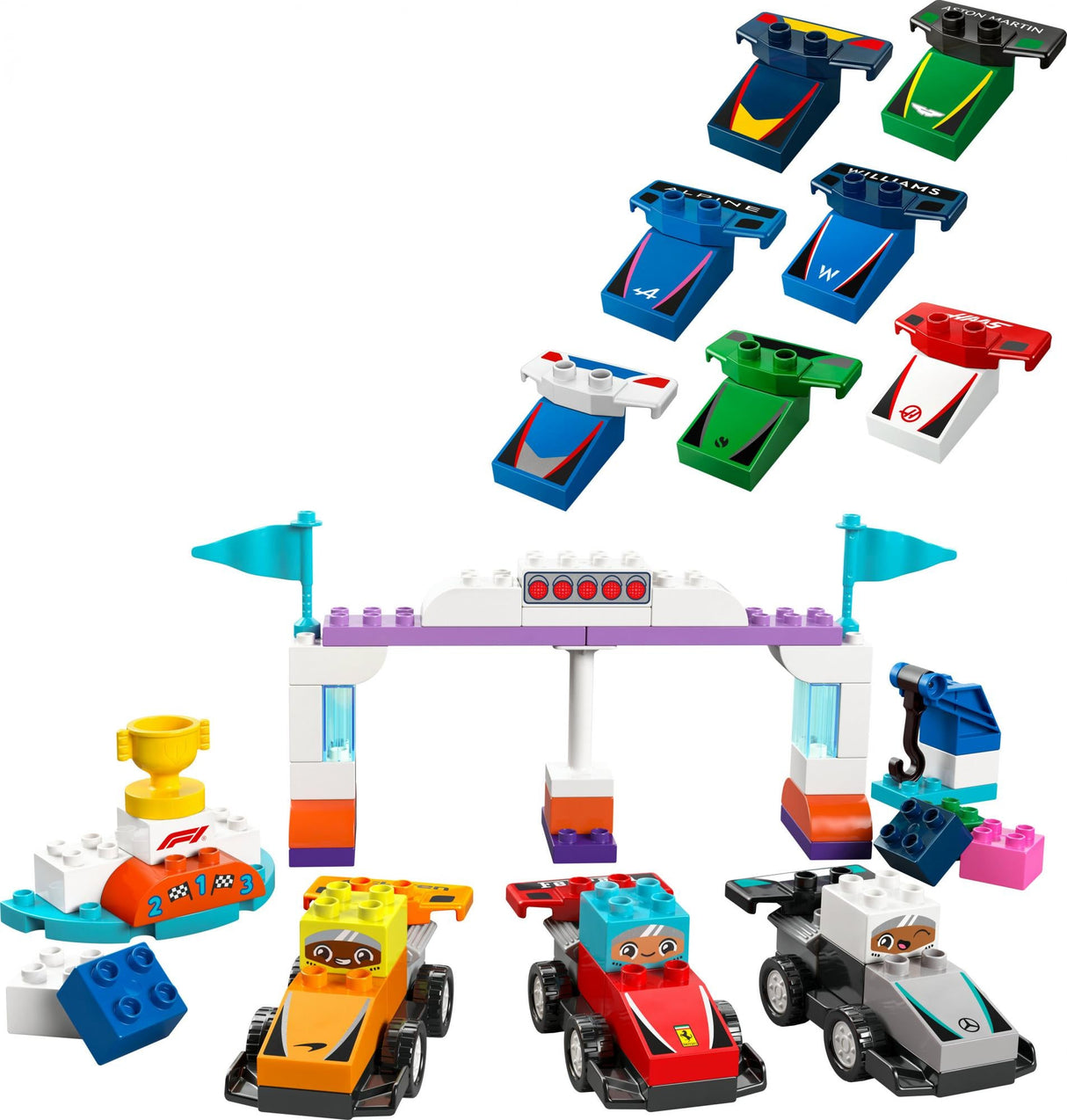 LEGO 10445 DUPLO F1 Team Racing Cars with Racers LEGO