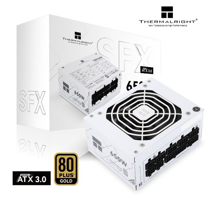 Thermalright TR-TGFX 650W, Vit, 80+ Guld Modulär Nätaggregat, SFX