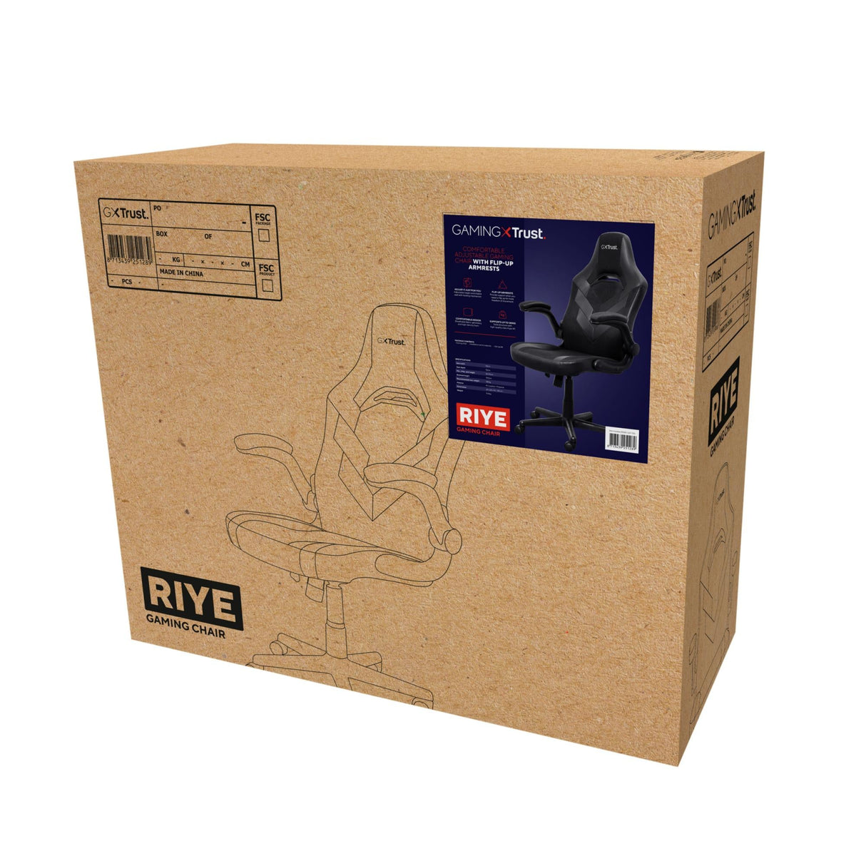 TRUST GXT703 RIYE SPELSTOL - SVART