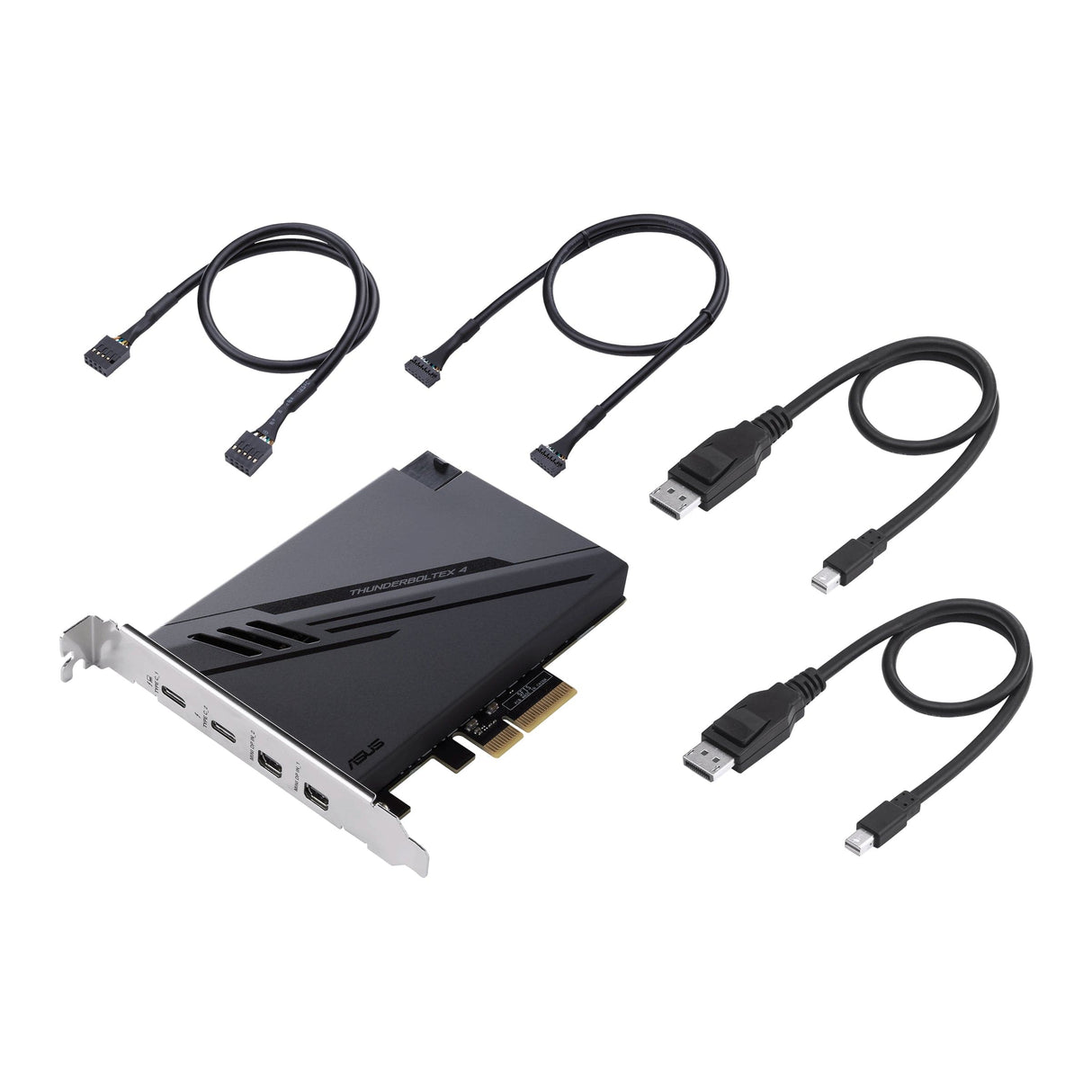 ASUS ThunderboltEX 4 PCIe-expansionskort - 2 X Thunderbolt 4 (USB-C, 40 Gbps, 100W QC), 2 X MiniDP