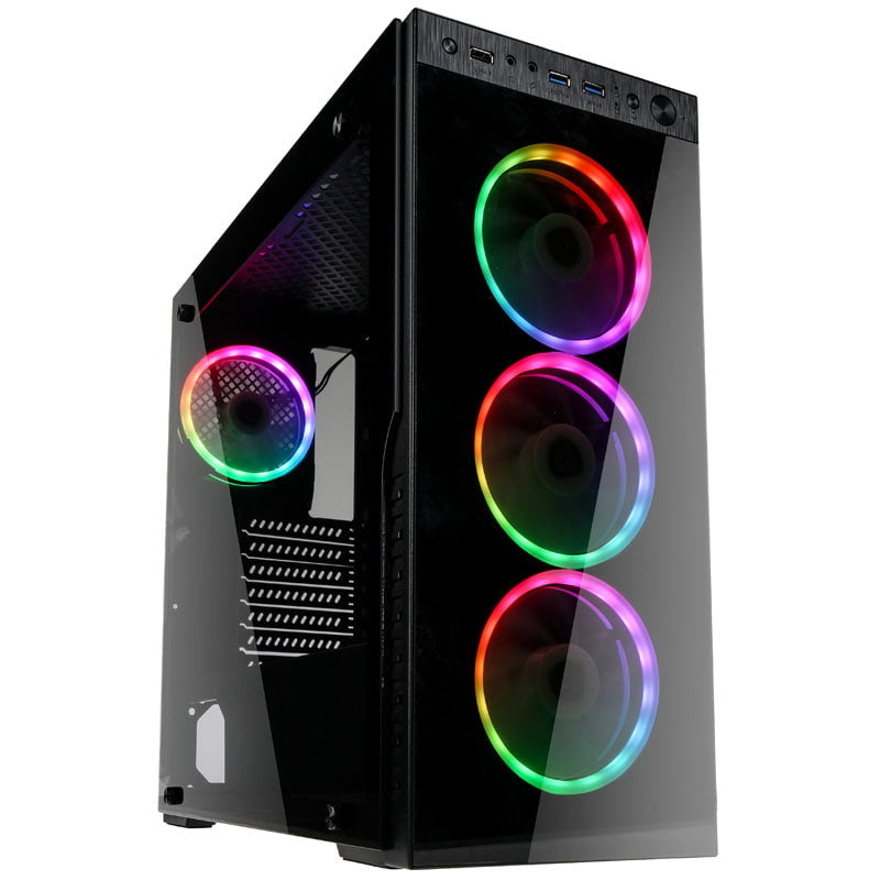 Kolink Horizon RGB Midi-Tower - Härdat Glas - Svart
