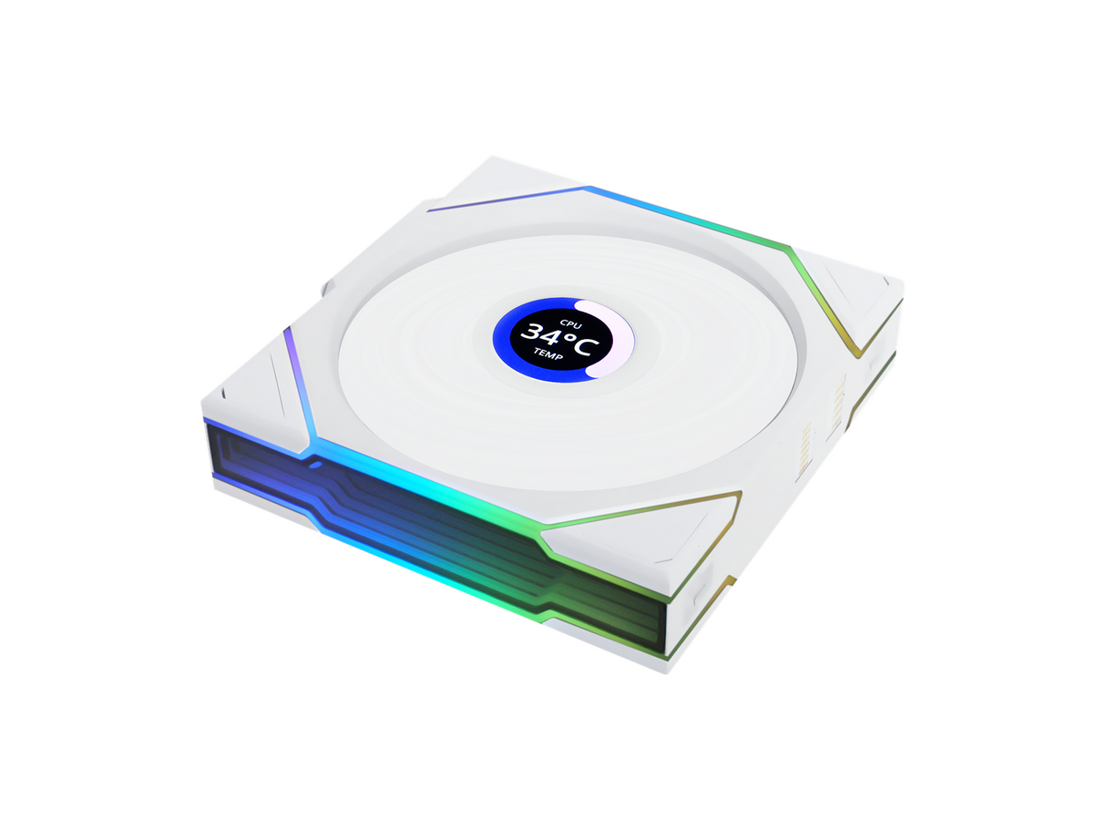 Lian Li UNI FAN TL Trådlös LCD, Vit - 120