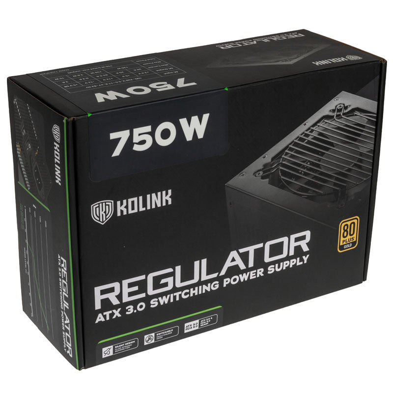 Kolink KL-R750FG PSU. Gen 5. Guld - 750W, ATX 3.0, 600W 12VHPWR