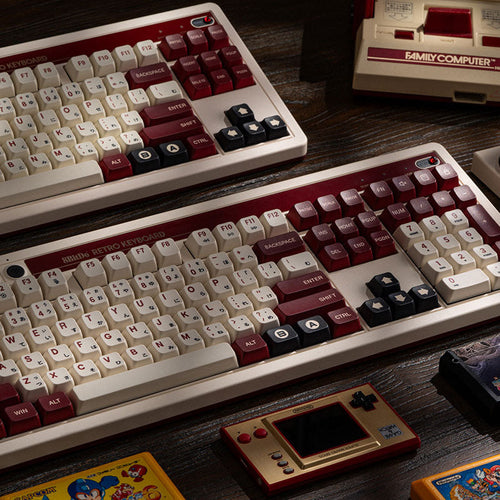 8BitDo Retro 108 Mechanical Keyboard Fami Edition – Tastatursamling illustreret