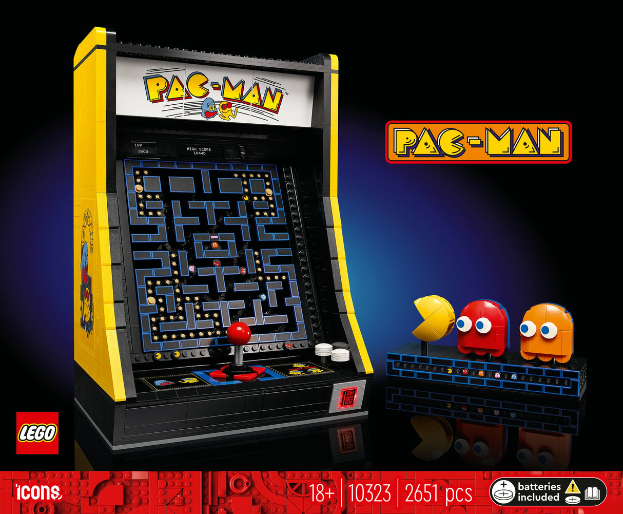 LEGO 10323 Ikoner PAC-MAN Spelmaskin, Byggleksaksväska