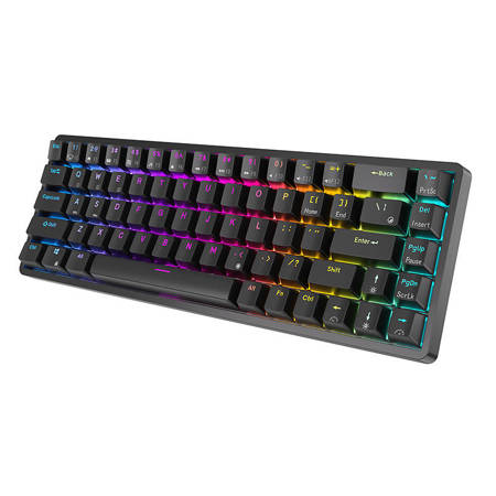 Trådlöst Mekaniskt Tangentbord Royal Kludge RK837 RGB, Röd Switch (svart)