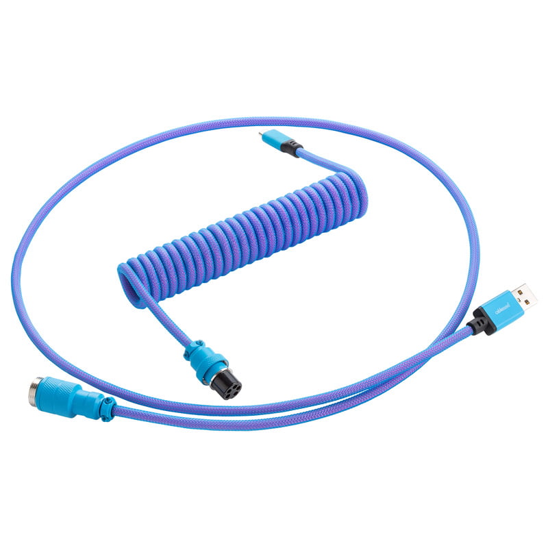 CableMod Pro Coiled Keyboard Kabel USB A Till USB Typ C, Galaxy Blue - 150cm
