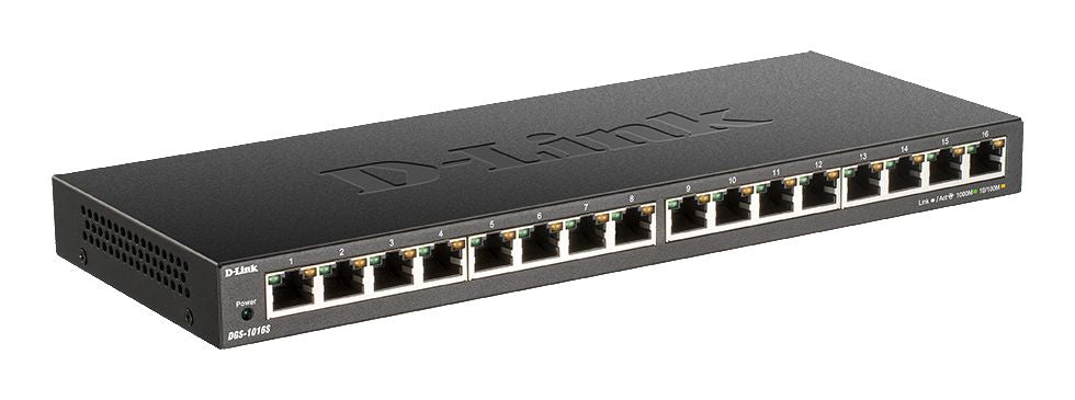 D-Link DGS-1016S/E – slank 16-port Gigabit-switch – produktbillede 0