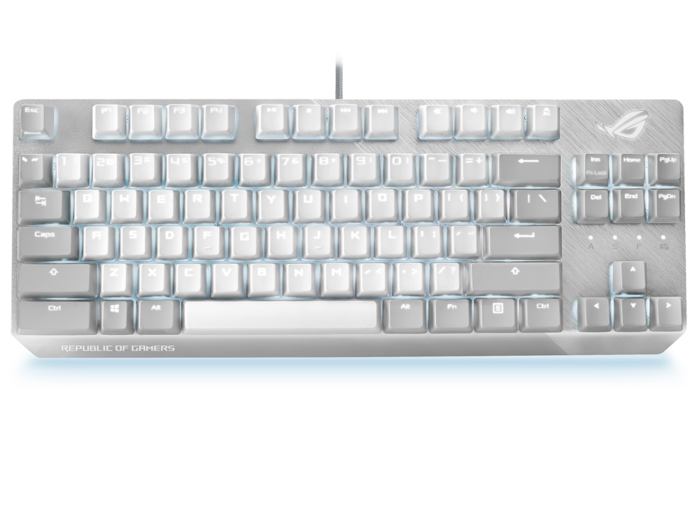 ASUS ROG Strix Scope NX TKL MOONLIGHT WHITE Edition Trådbundet Speltangentbord (NX Red Switches)