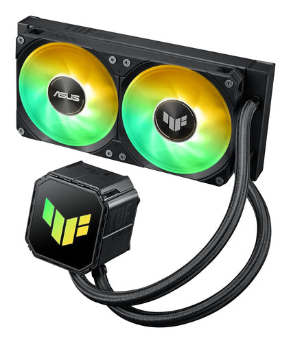 ASUS TUF Gaming LC III 240 ARGB – radiator og pumpe set skråt ovenfra