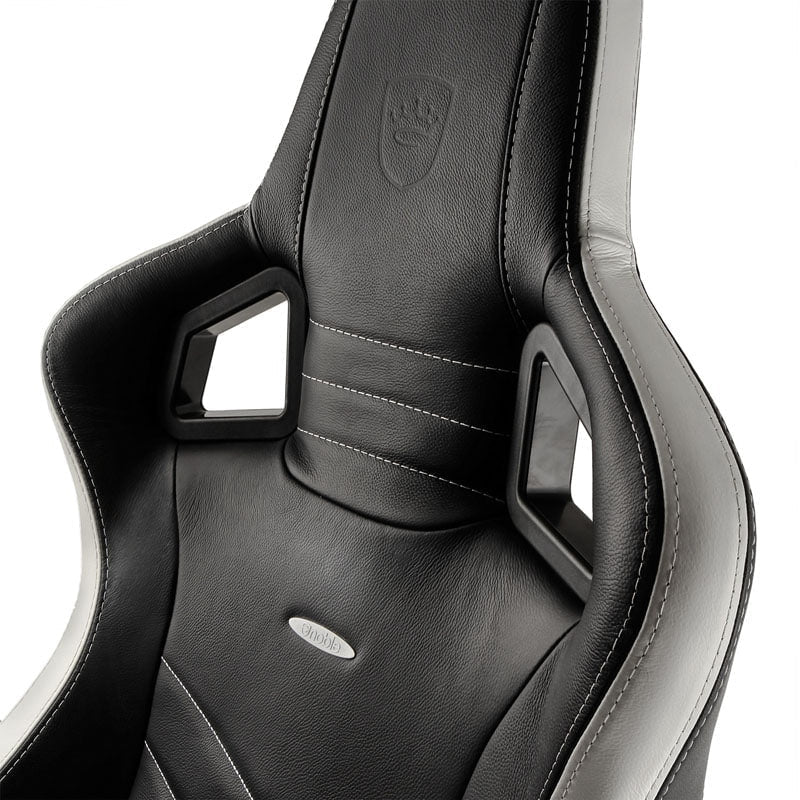 Noblechairs EPIC Äkta Läder Svart/Vit/Röd