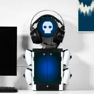 Numskull PS5-inspirerat blått och vitt spelkabinett